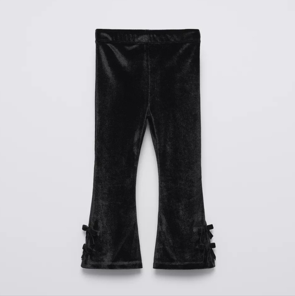 Flared Velvet Bow Pants